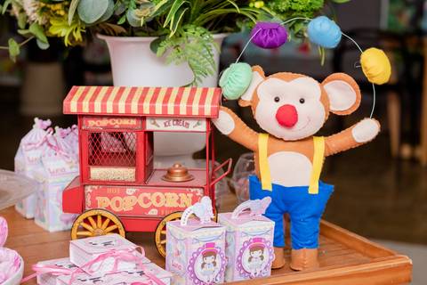 Papelaria personalizada de festa Infantil - Circo Rosa - Casa em Festa - RJ '