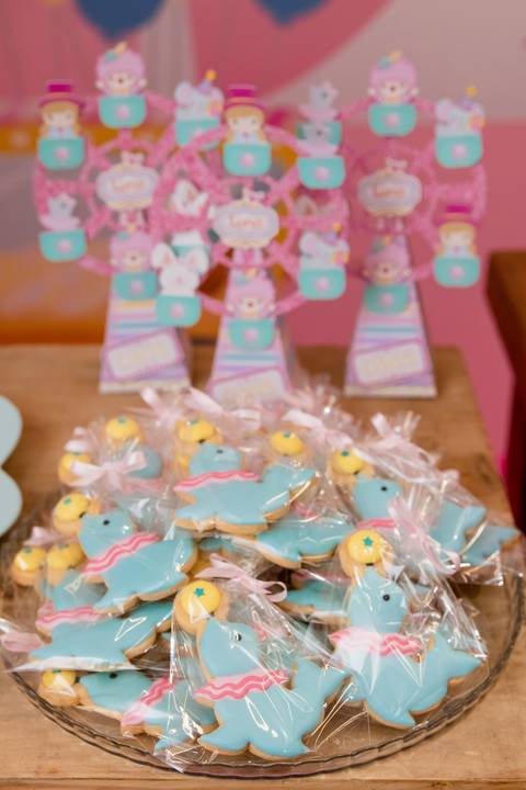 biscoitos personalizados de festa infantil Circo rosa - Casa em festa Rj '