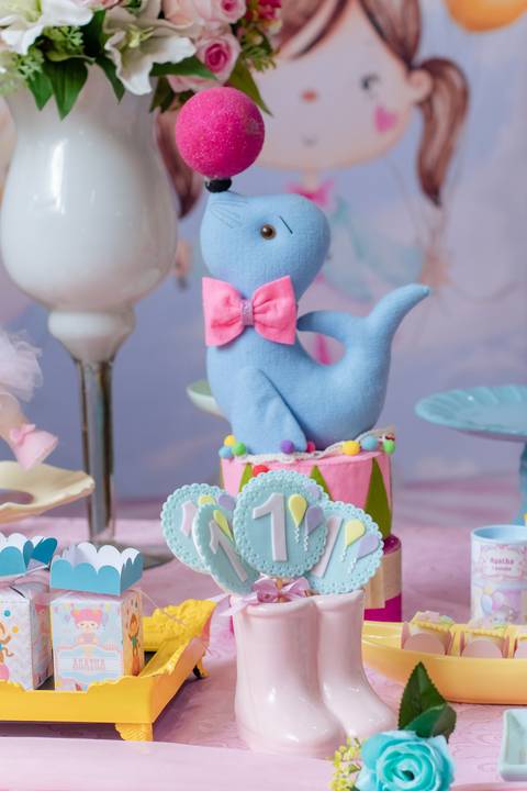 Doces de festa infantil circo rosa'