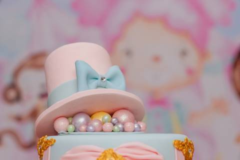 Bolo de festa infantil Circo Rosa _RJ'