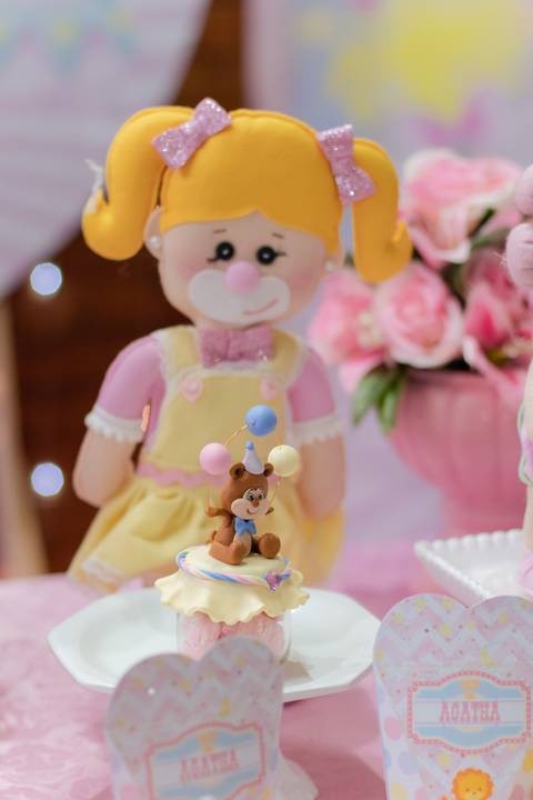 Biscuit de Festa Infantil circo rosa'