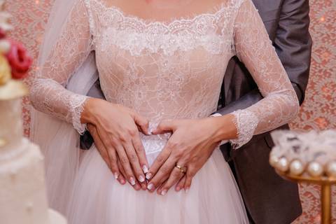 a noiva estava gravidinha'