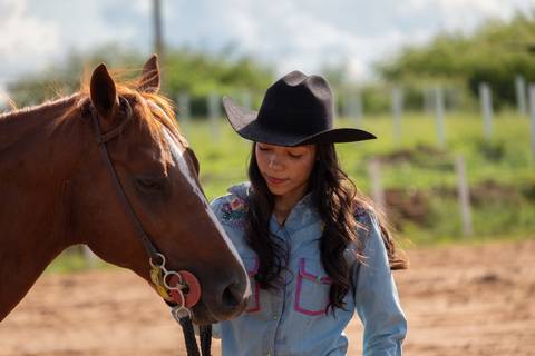 conexão cavalo e mulher'