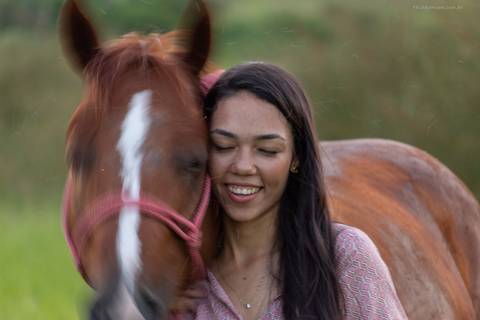 retrato mulher e cavalo'