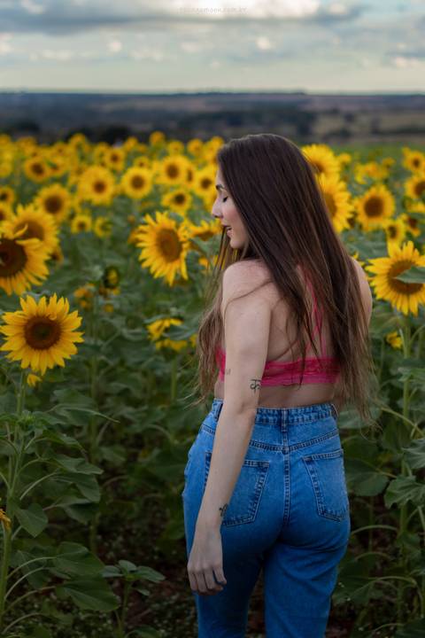 modelo no campo de girassol em ensaio fotografico em uberlandia thiagomoon'
