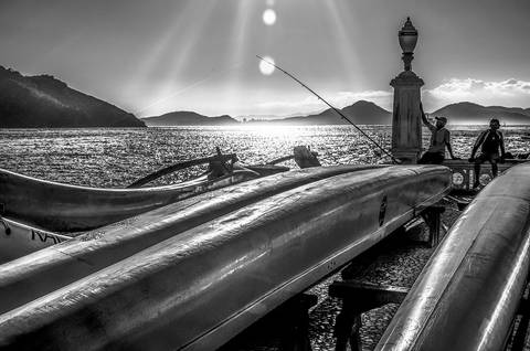 Cotidiano santista no fim de tarde'