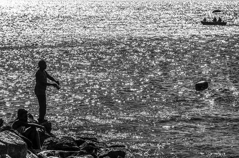 Dia de pescaria em Santos-SP'