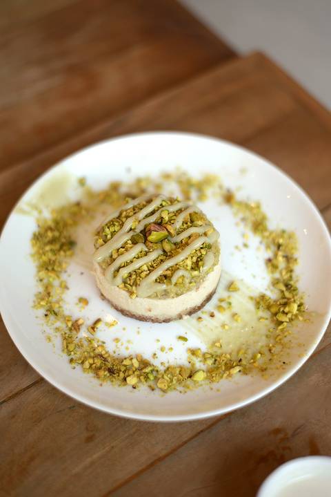 Torta pistache com amêndoas'