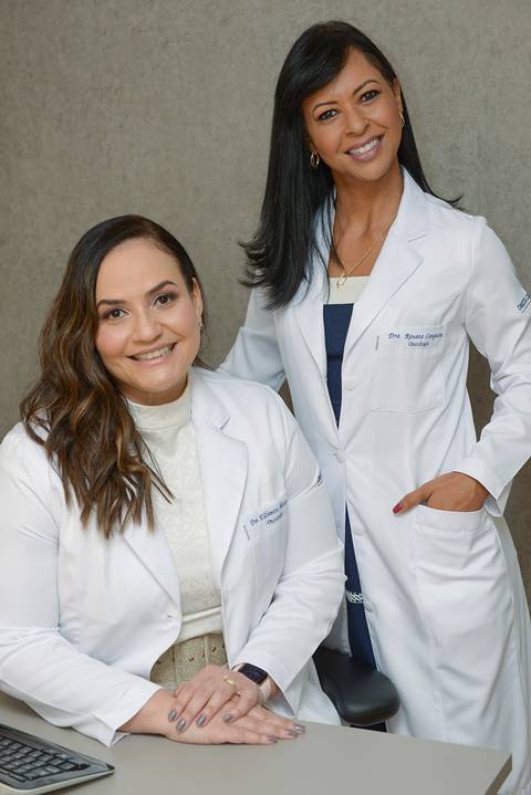 Dra Samira Mascarenha e Dra Renata Cangussu - oncologistas'