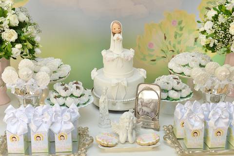 fotografia do bolo do batizado'