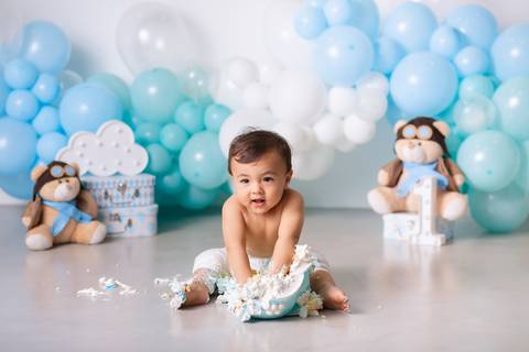 fotografia infantil taubaté smash the cake bolo aniversário festa criança fotógrafo estúdio'
