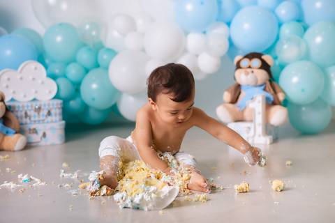 fotografia infantil taubaté smash the cake bolo aniversário festa criança fotógrafo estúdio'