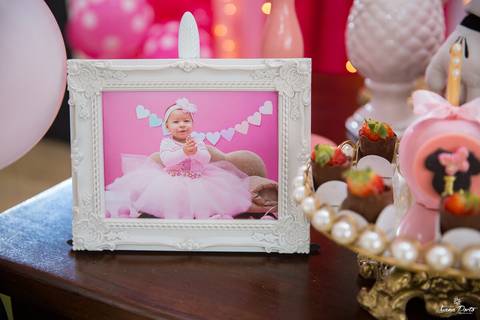 festa infantil da minnie rosa'