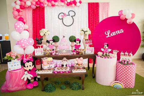 Festa tema miniie rosa em osório'