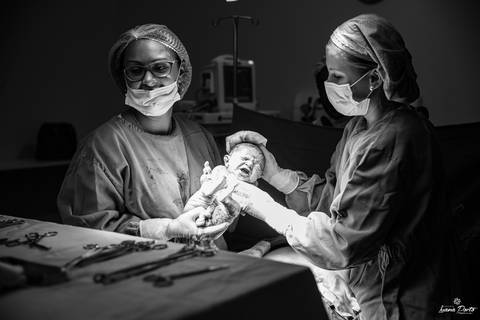 Fotografia de parto cesária em Osório'