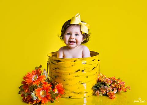 Foto de bebê no cesto'