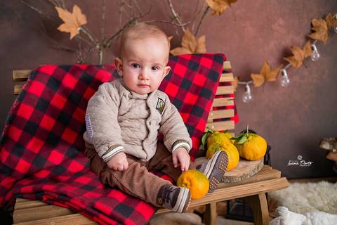 Cenário de inverno com bergamota para bebê'