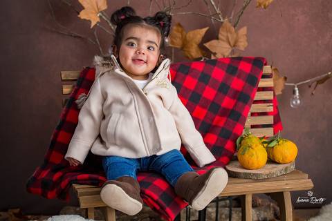 Ideia para cenário de inverno com bergamota e manta xadrez'