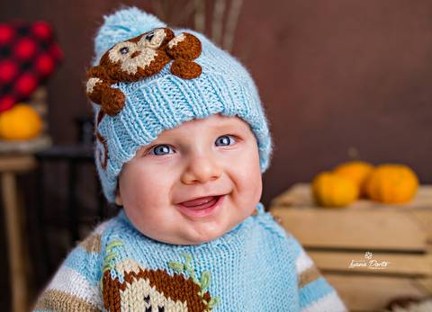 Foto de bebê de olho azul'