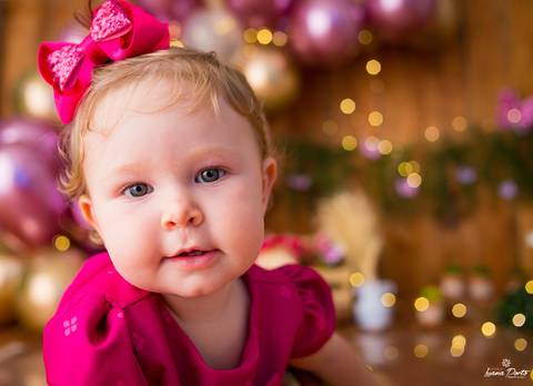 Foto de bebê no cenário Masha e o Urso'