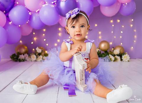 Foto de bebê tema princesa Sofia'