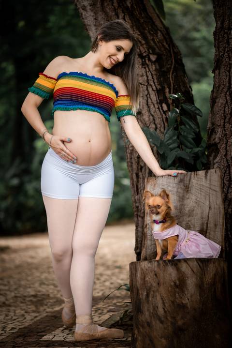 foto de gestante com pet em fortaleza'