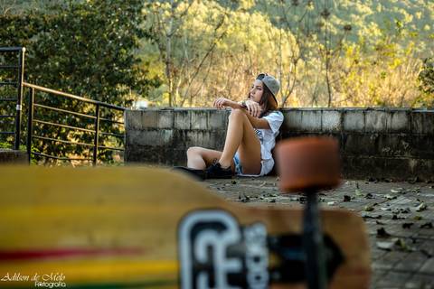 Ensaio de 15 anos com longboard na cidade de Santa Tereza - RS click do fotógrafo Adilson de Melo'