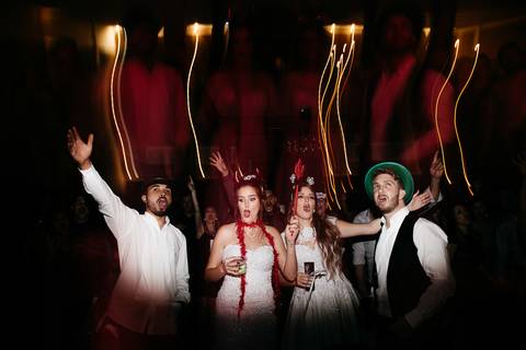 foto de festa de casamento, casamento duplo, de gêmeas, em Mandaguaçu'