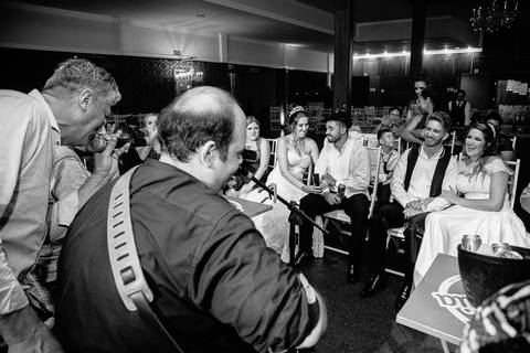 foto de festa de casamento, casamento duplo, de gêmeas, em Mandaguaçu'
