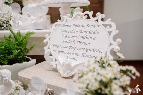 Foto de decoração de festa de batizado na igreja são josé operário, em Maringá'