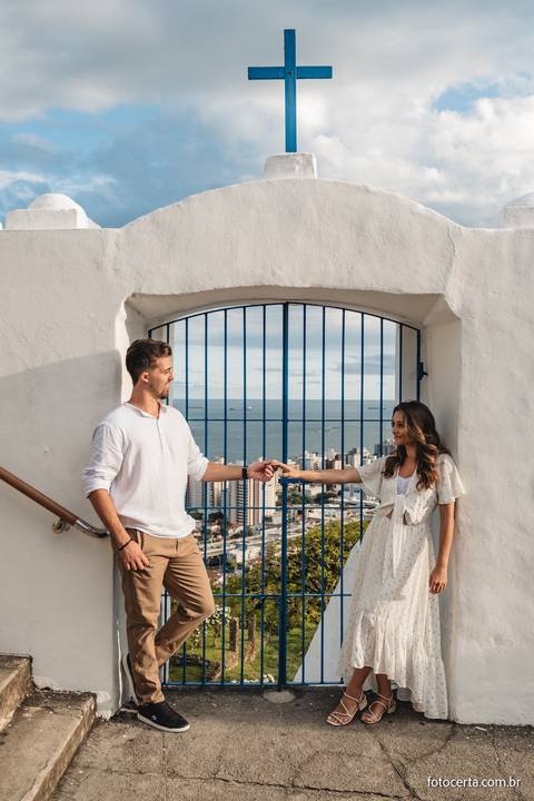 Fotografia de Ensaio Pré-Casamento no Farol de Santa Luzia e Convento da Penha - Vila Velha - ES'