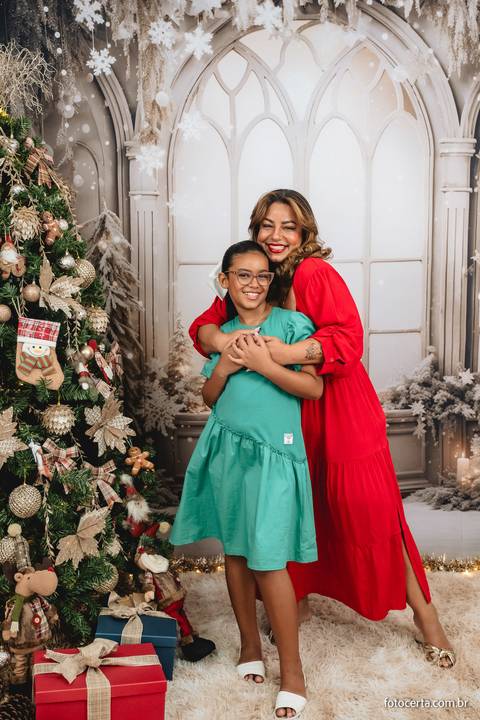 Fotografia de ensaio de Natal em estúdio temático em Vitória - ES'