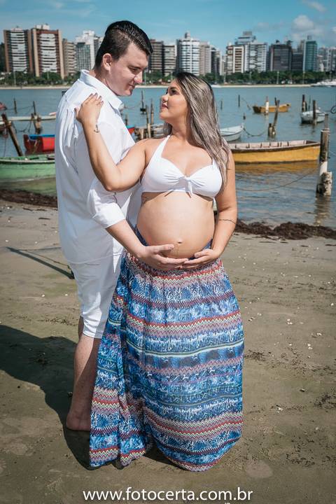 Fotografia de Ensaio de Gestante - Ilha do Frade - Vitória-ES'