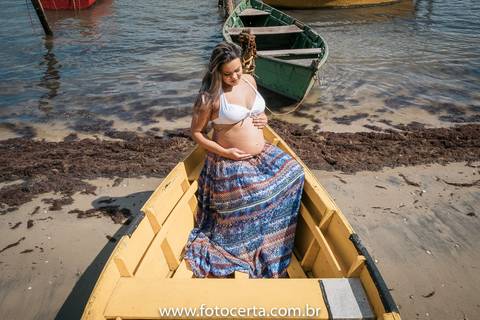 Fotografia de Ensaio de Gestante - Ilha do Frade - Vitória-ES'