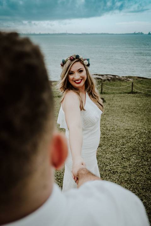 Fotografia de Ensaio Pré-Casamento - Farol de Santa Luzia - Vitória-ES'