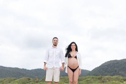 ensaio gestante na praia'