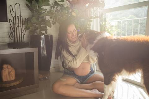 ensaio gestante em casa'