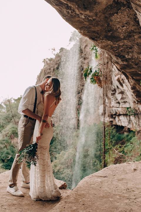 Elopement na cachoeira'