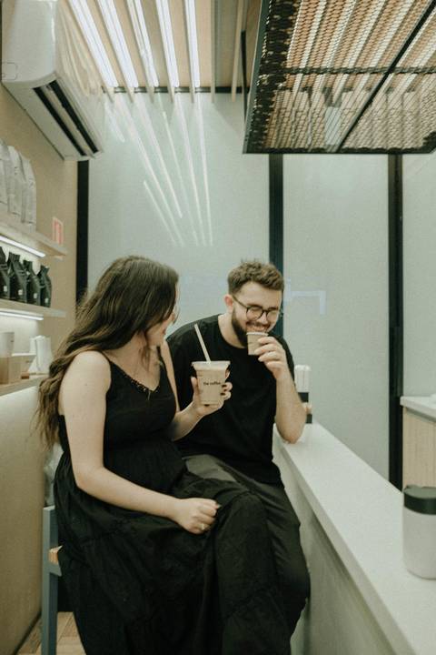 ensaio casal  cafeteria '