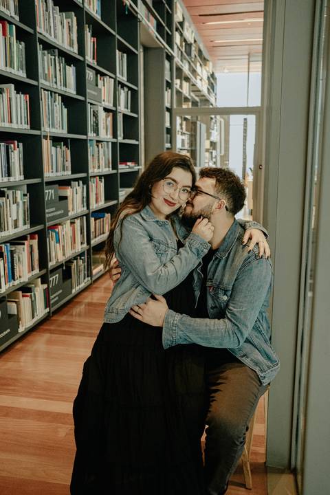 ensaio casal livraria '