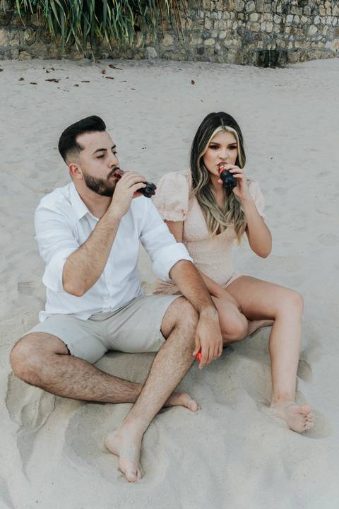 ensaio casal com coca-cola'