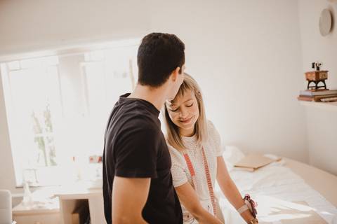 noiva fez proprio vestido, vestido de noiva'