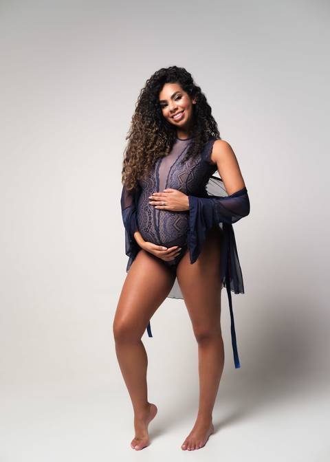 Ensaio de gestante em estudio'