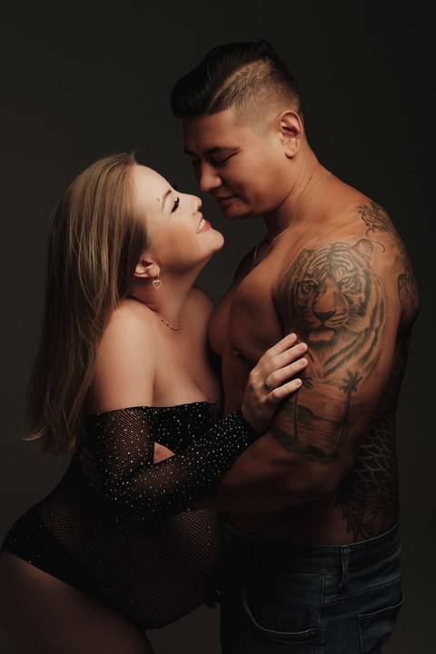 Ensaio com o marido gestante'