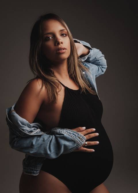 Jaqueta jeans em ensaio de fotografia'