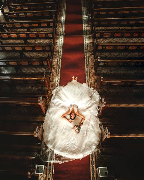 foto criativa de noiva '