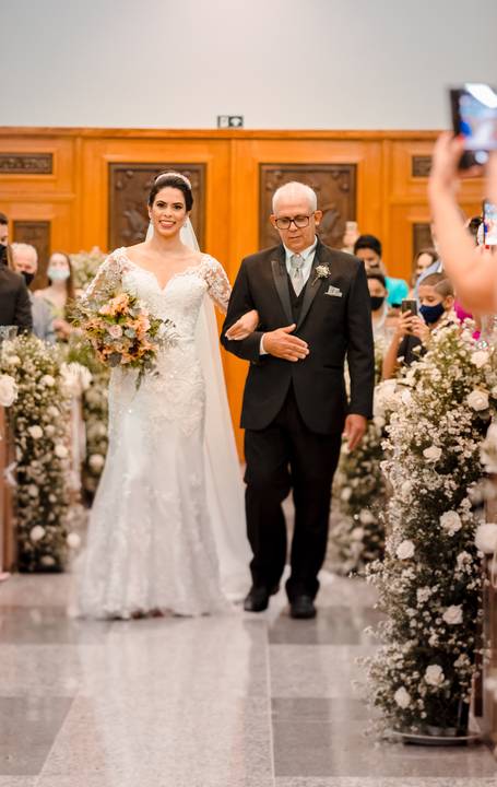 entrada da noiva com o pai '