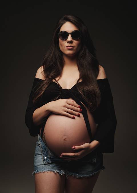 ensaio de gestante estiloso'