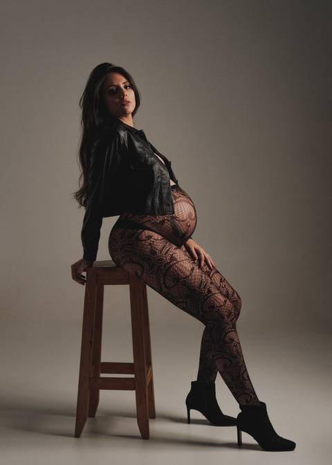 ensaio de gestante em estudio'