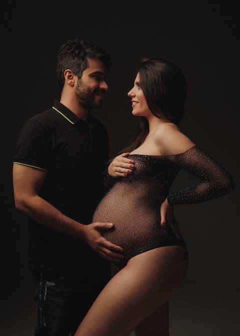 foto de gestante com body'